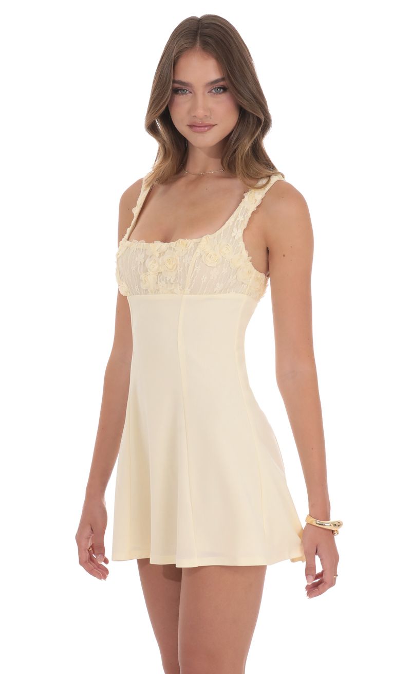 Florette Bust Skater Dress in Cream | LUCY IN THE SKY