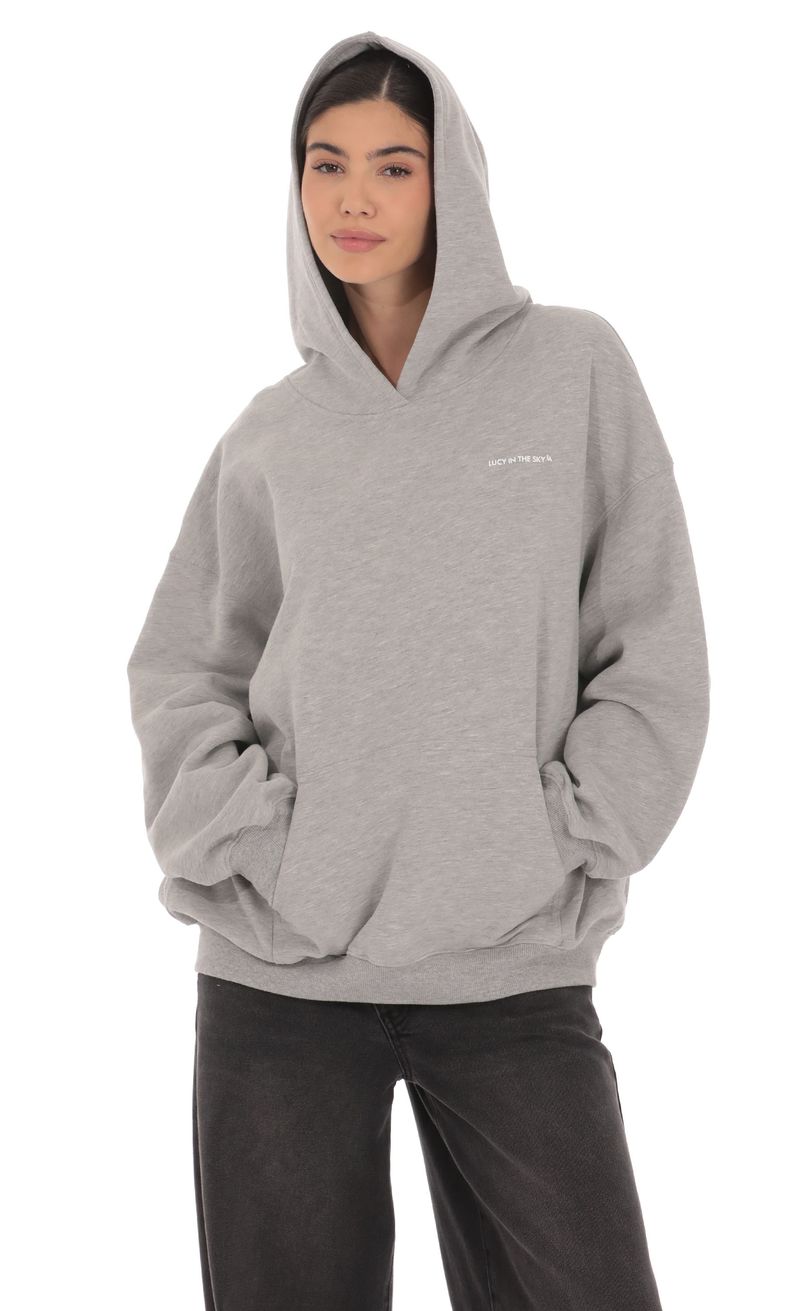Fleece Lucy Hoodie in Grey | LUCY IN THE SKY