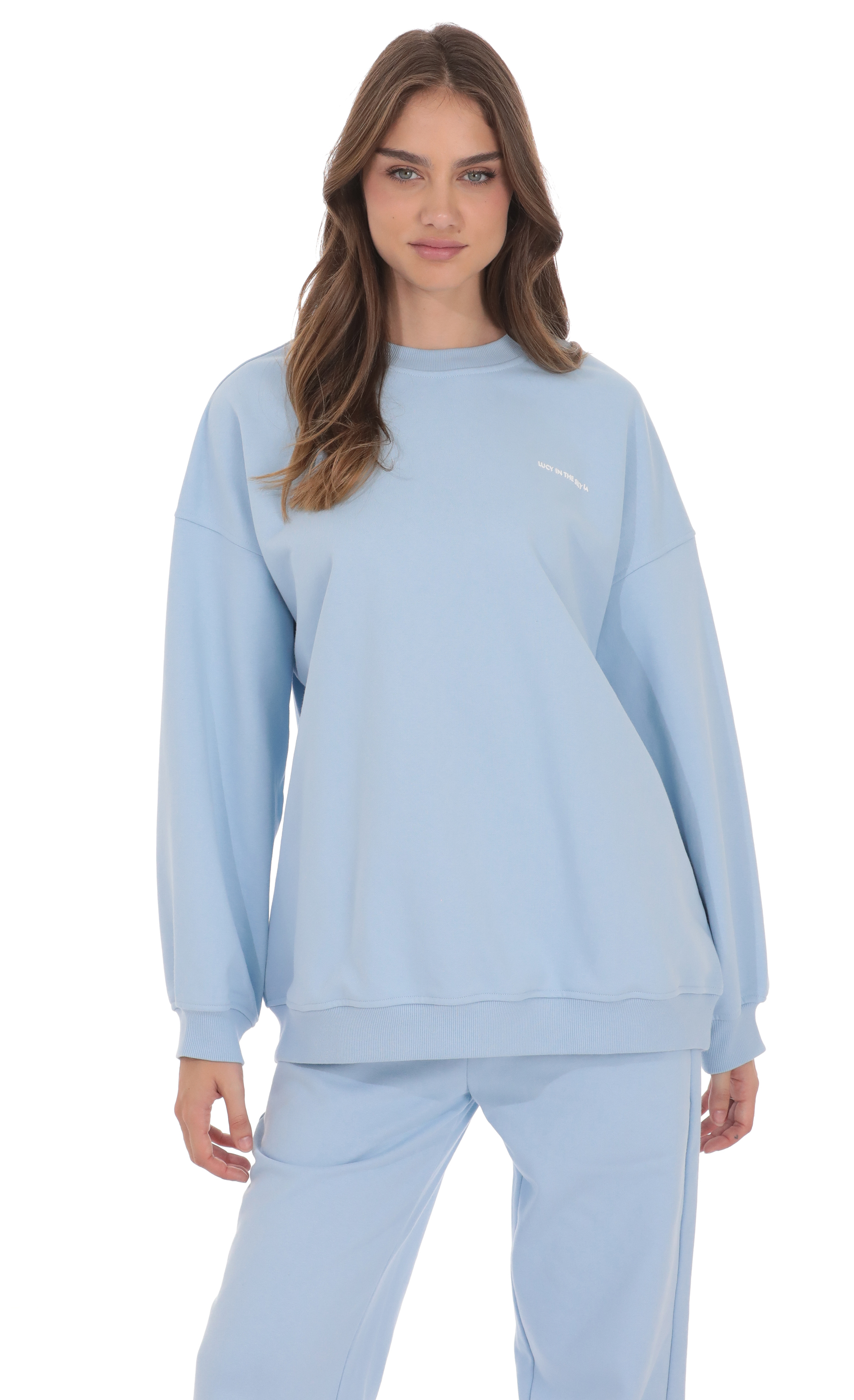 Lucy Oversized Crewneck in Blue