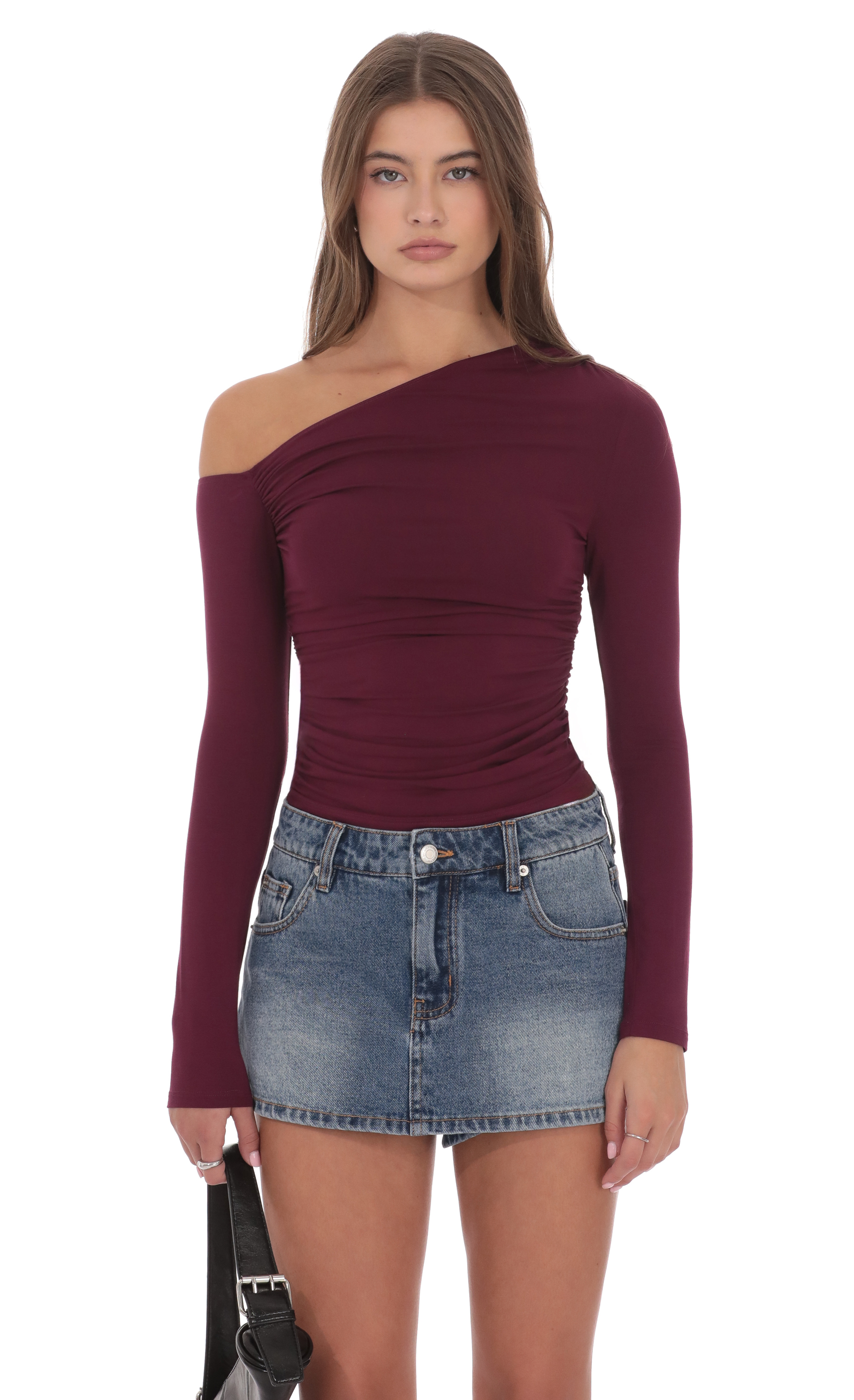 Off Shoulder Top in Plum