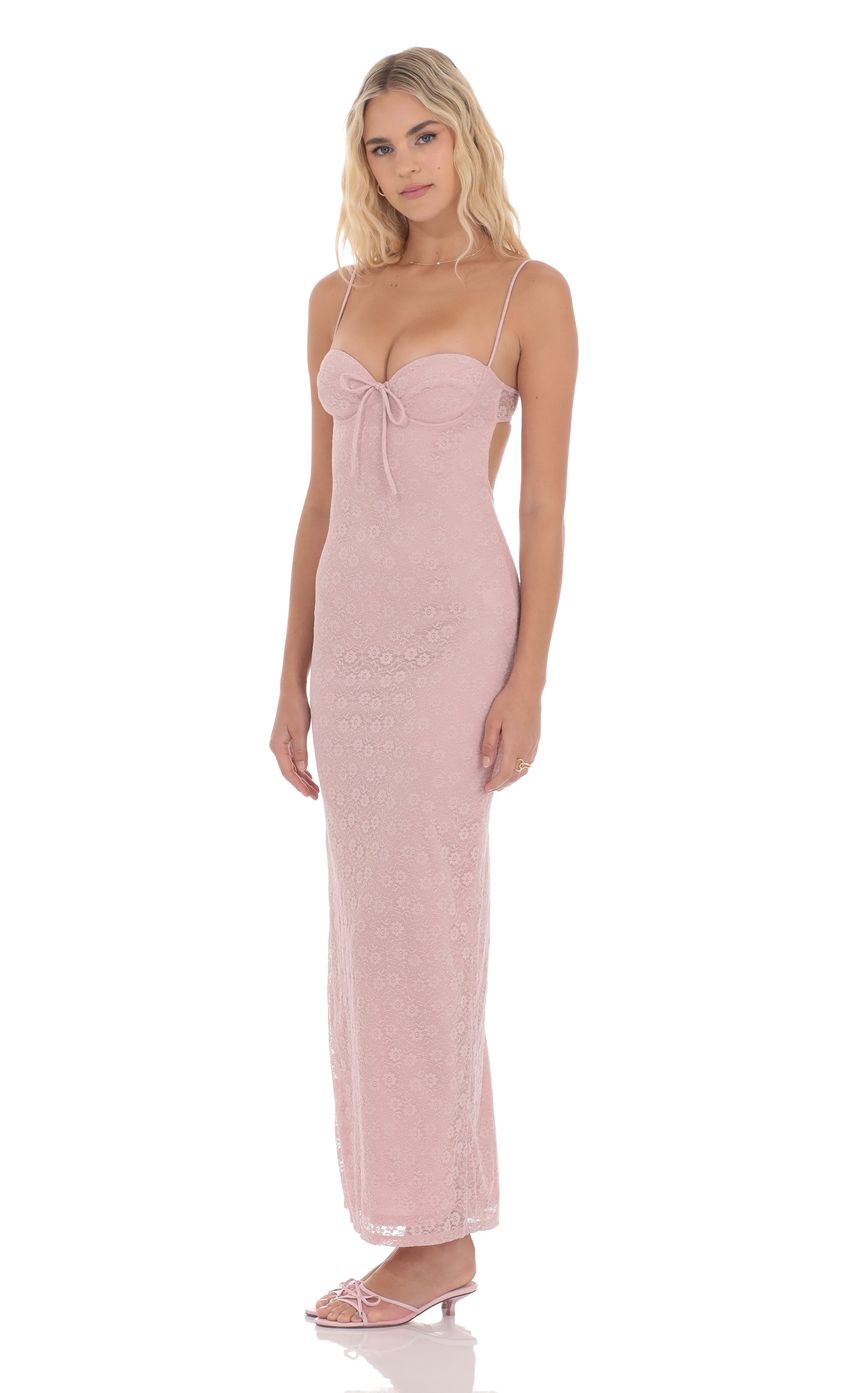 Picture Lace Open Back Maxi Dress in Dusty Rose. Source: https://media-img.lucyinthesky.com/data/product-media/850xAUTO/0034440d-a609-455f-be2b-1204236ee85d.jpg