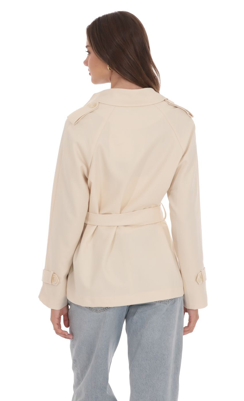 Product image for Double Breasted Trench Coat in Cream