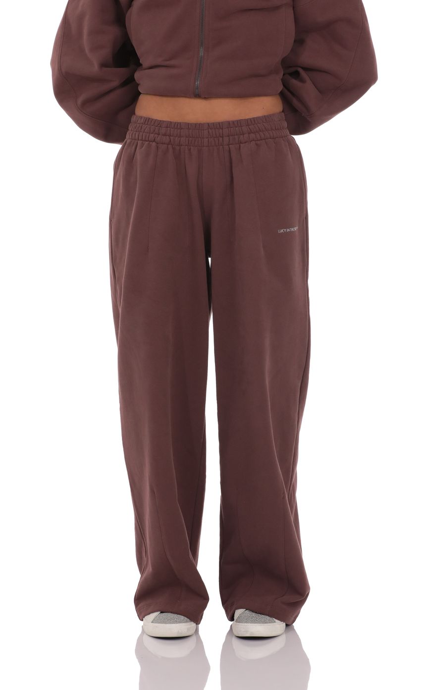 Изображение товара для Флисовые спортивные брюки в коричневом цыете