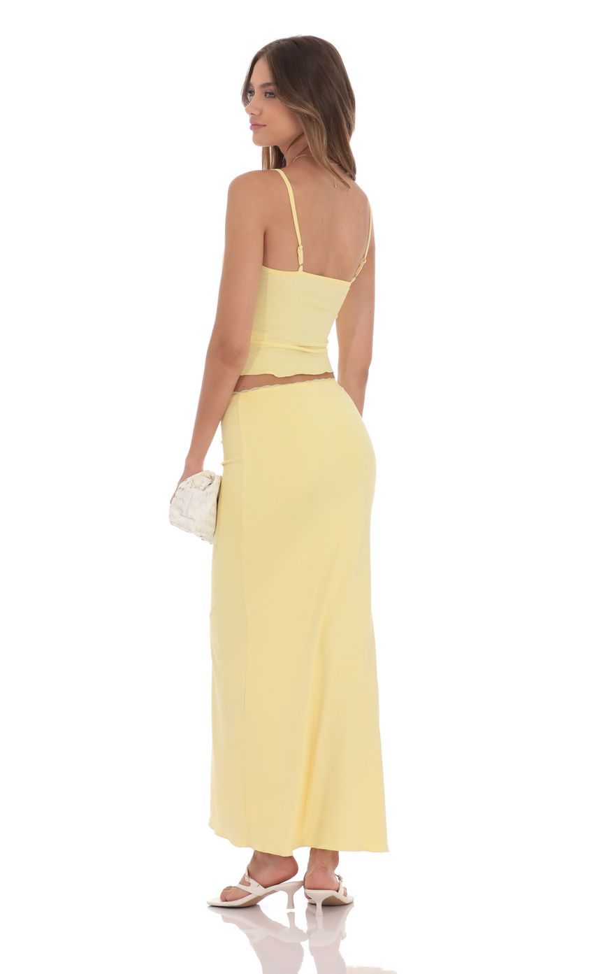 Picture Lace Trim Maxi Two Piece Set in Yellow. Source: https://media-img.lucyinthesky.com/data/product-media/850xAUTO/026bdaba-4c22-45d3-95e0-333a760124d8.jpg