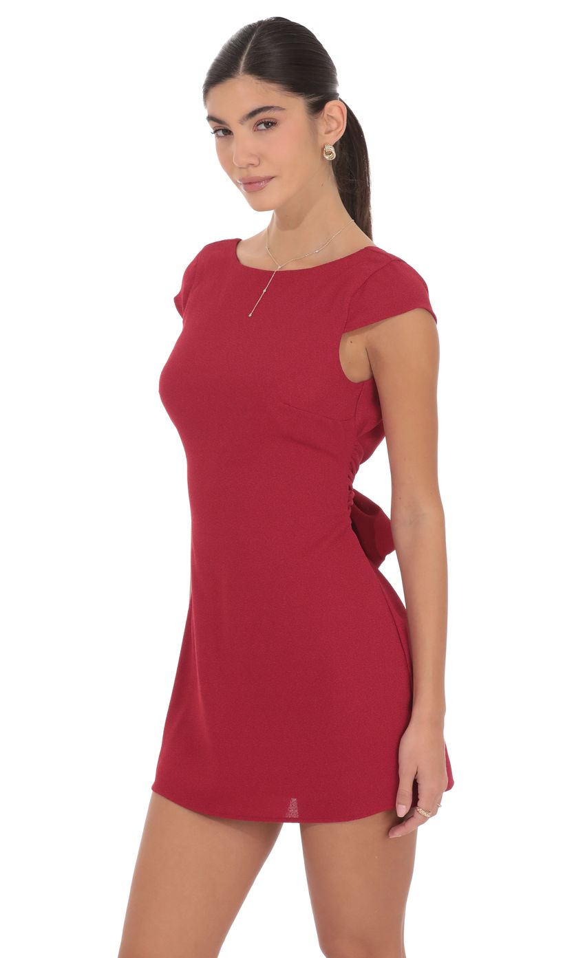 Product image for Open Back Bow Dress in Maroon