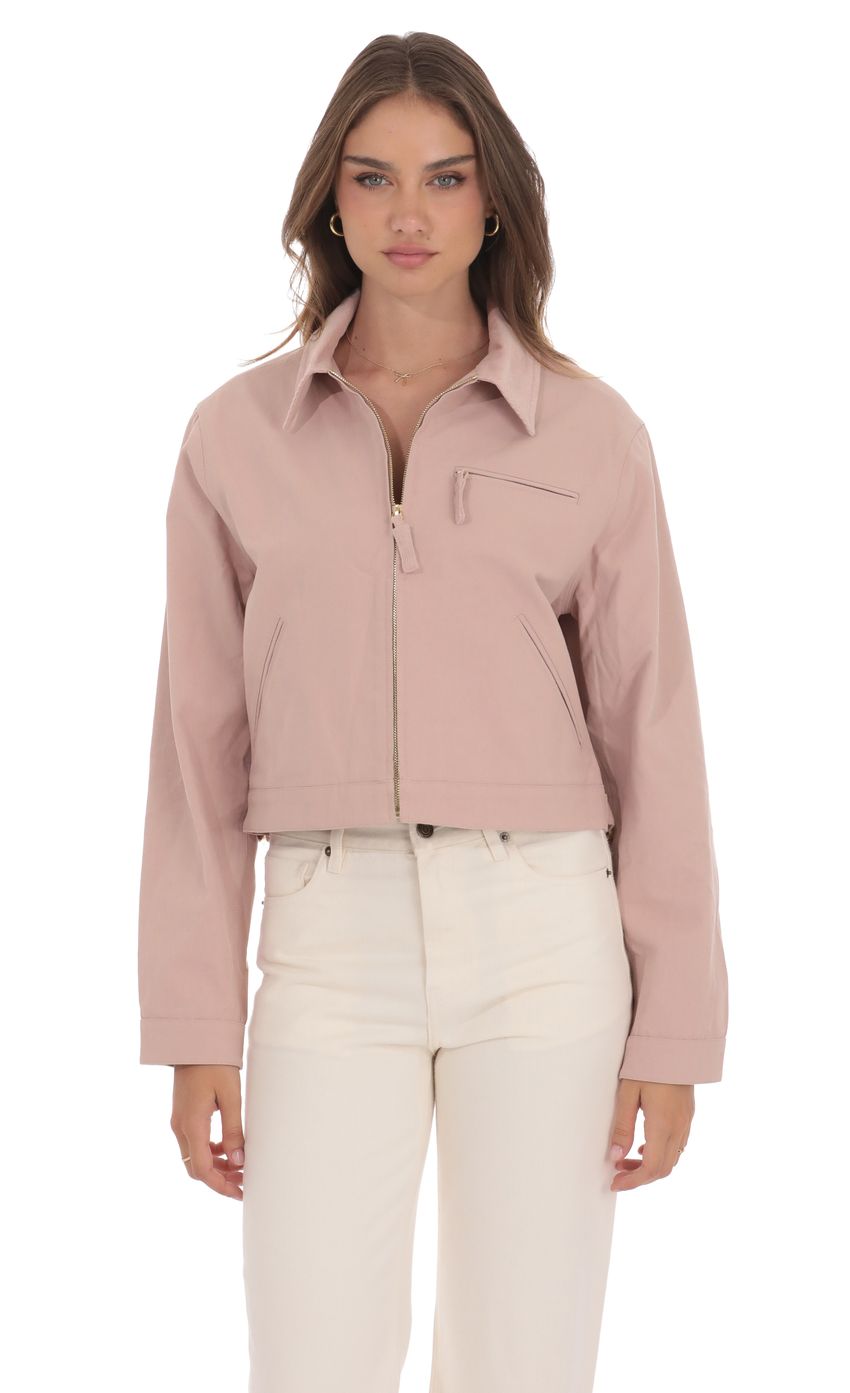 Product image for Corduroy Collar Jacket in Pink
