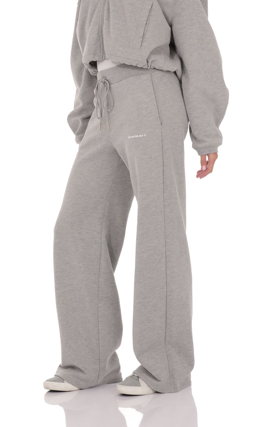 Изображение товара для Прямые флисовые брюки серого цвета