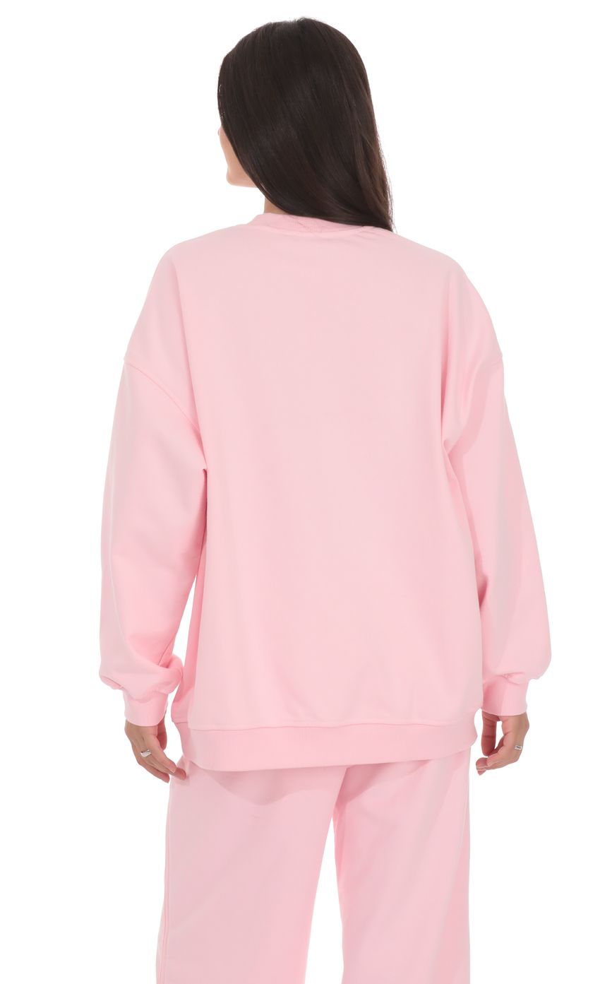 Product image for Lucy Oversized Crewneck in Pink