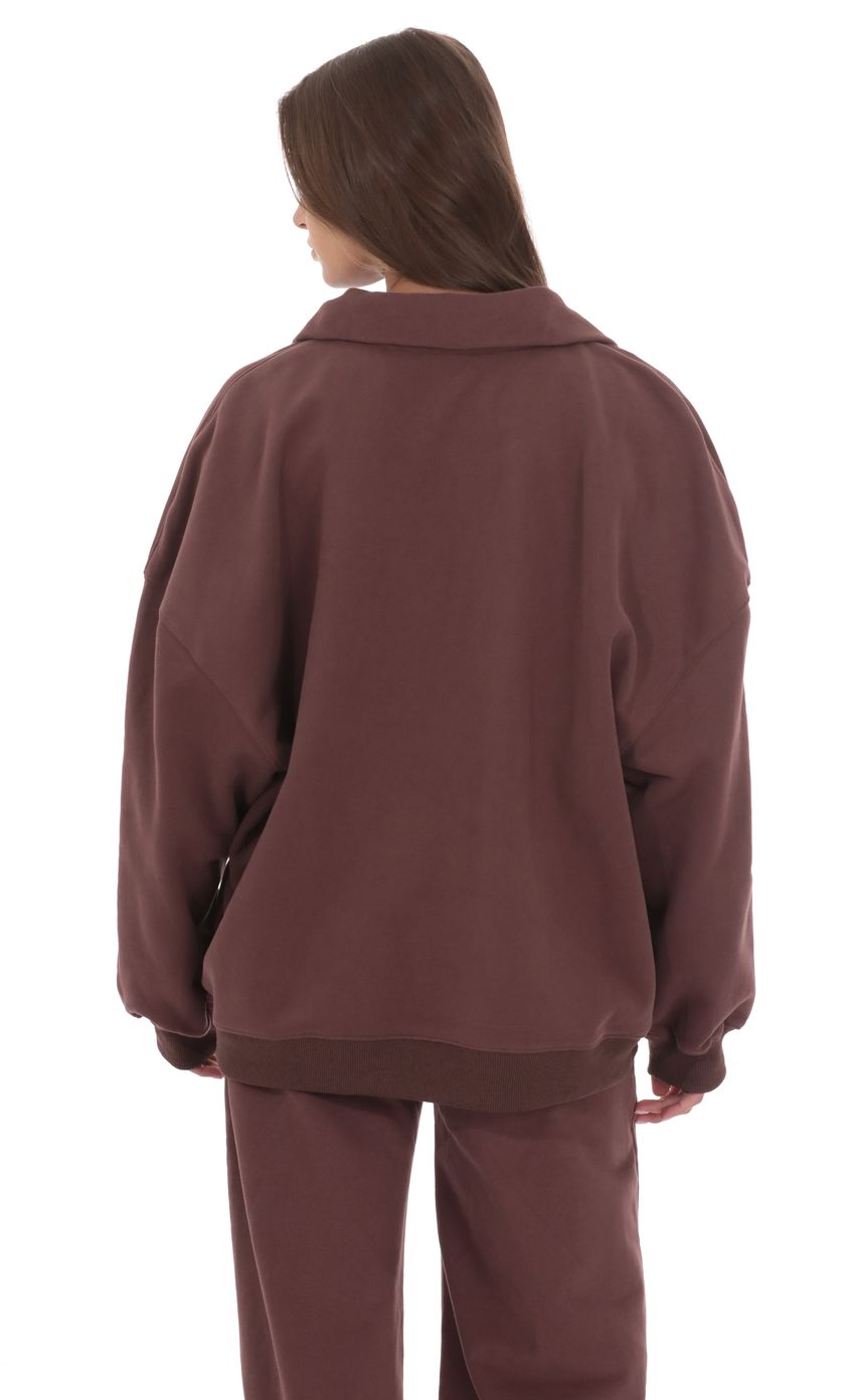 Изображение товара для Джемпер на молнии в коричневом цвете