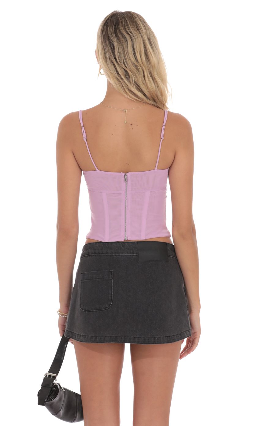 Product image for Mesh Twist Corset Top in Mauve
