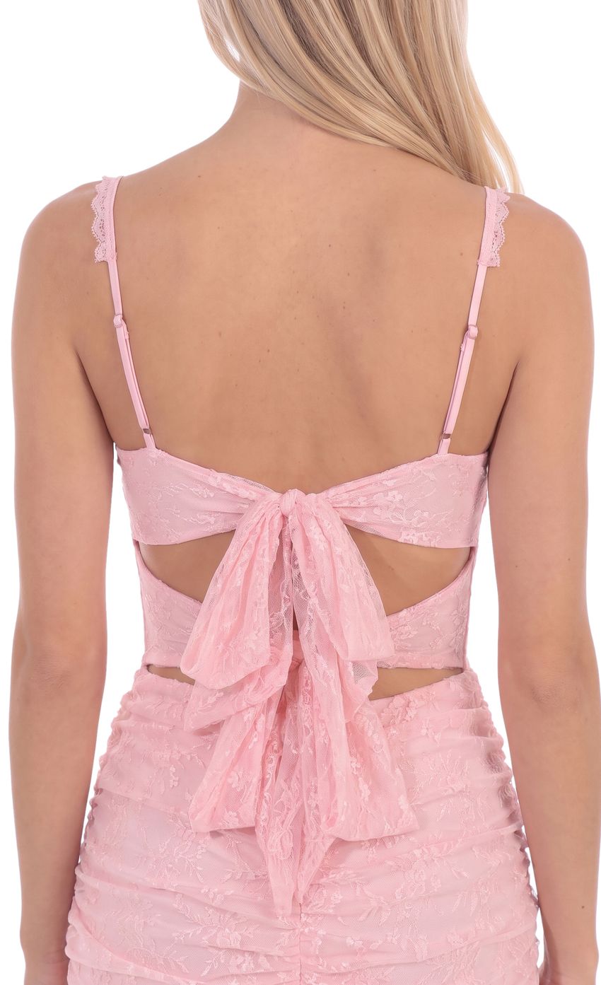Product image for Floral Lace Mini Dress in Pink