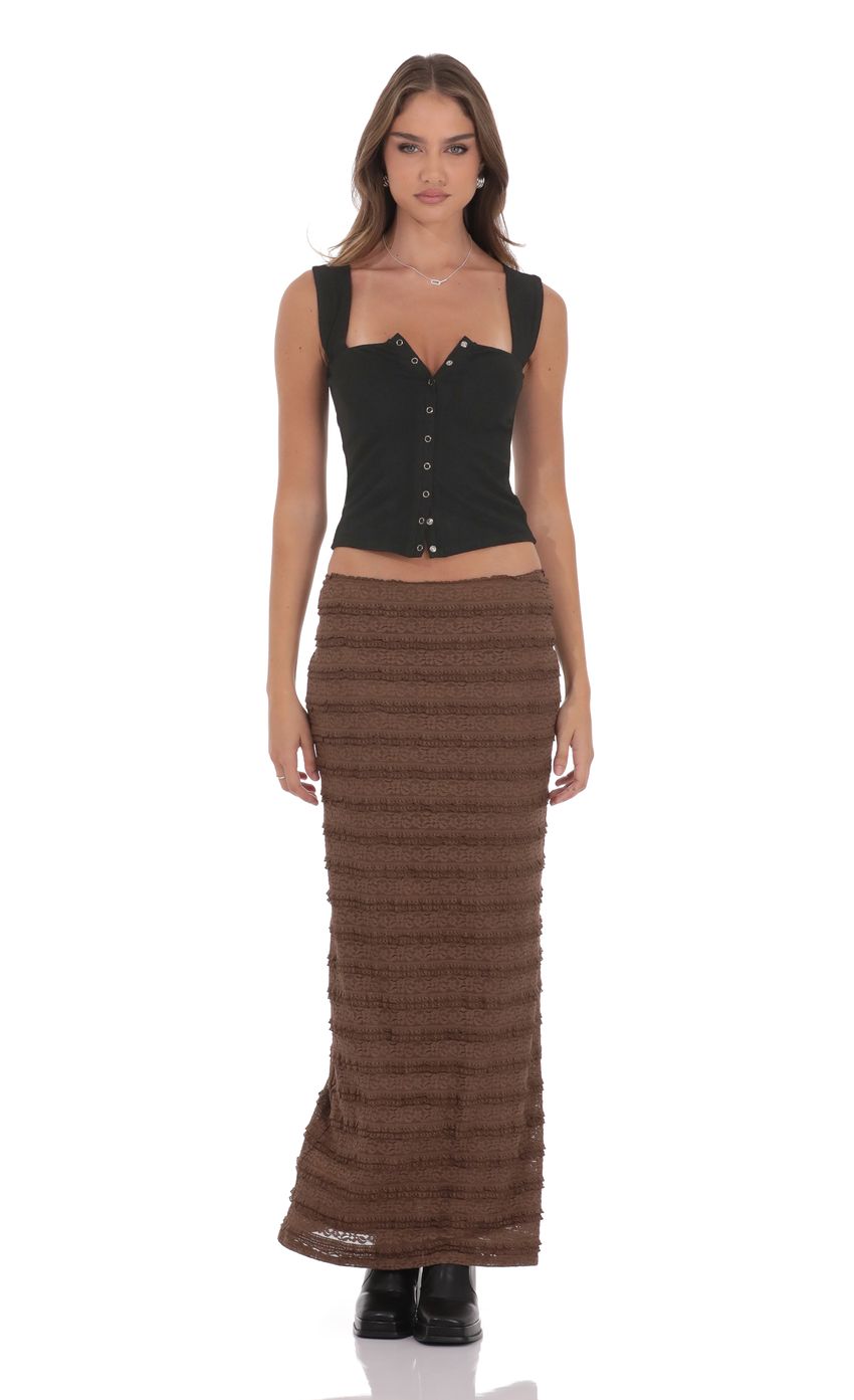 Product image for Ribbed Square Neck Top in Black