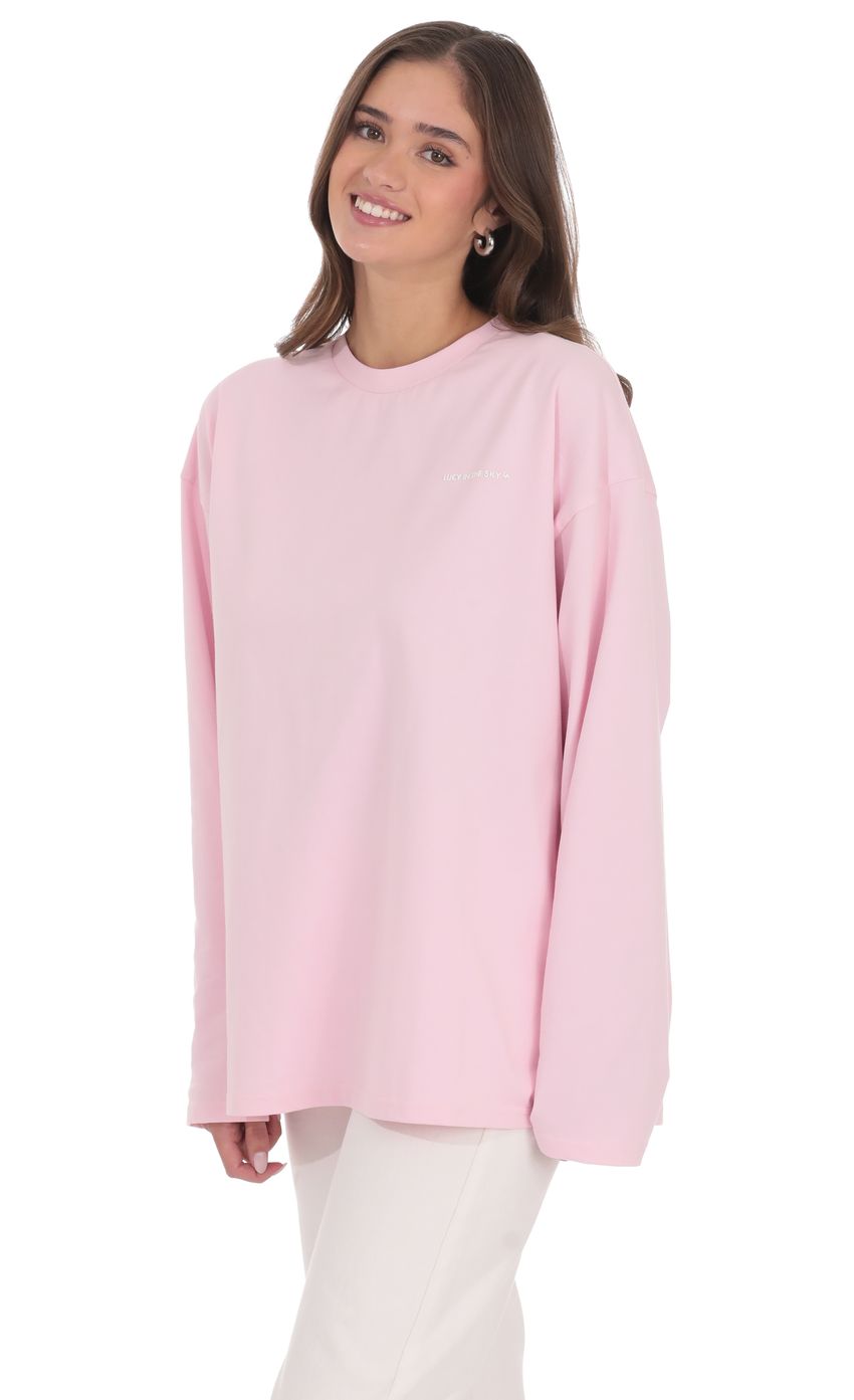 Product image for LA Graphic Crewneck Shirt in Pink