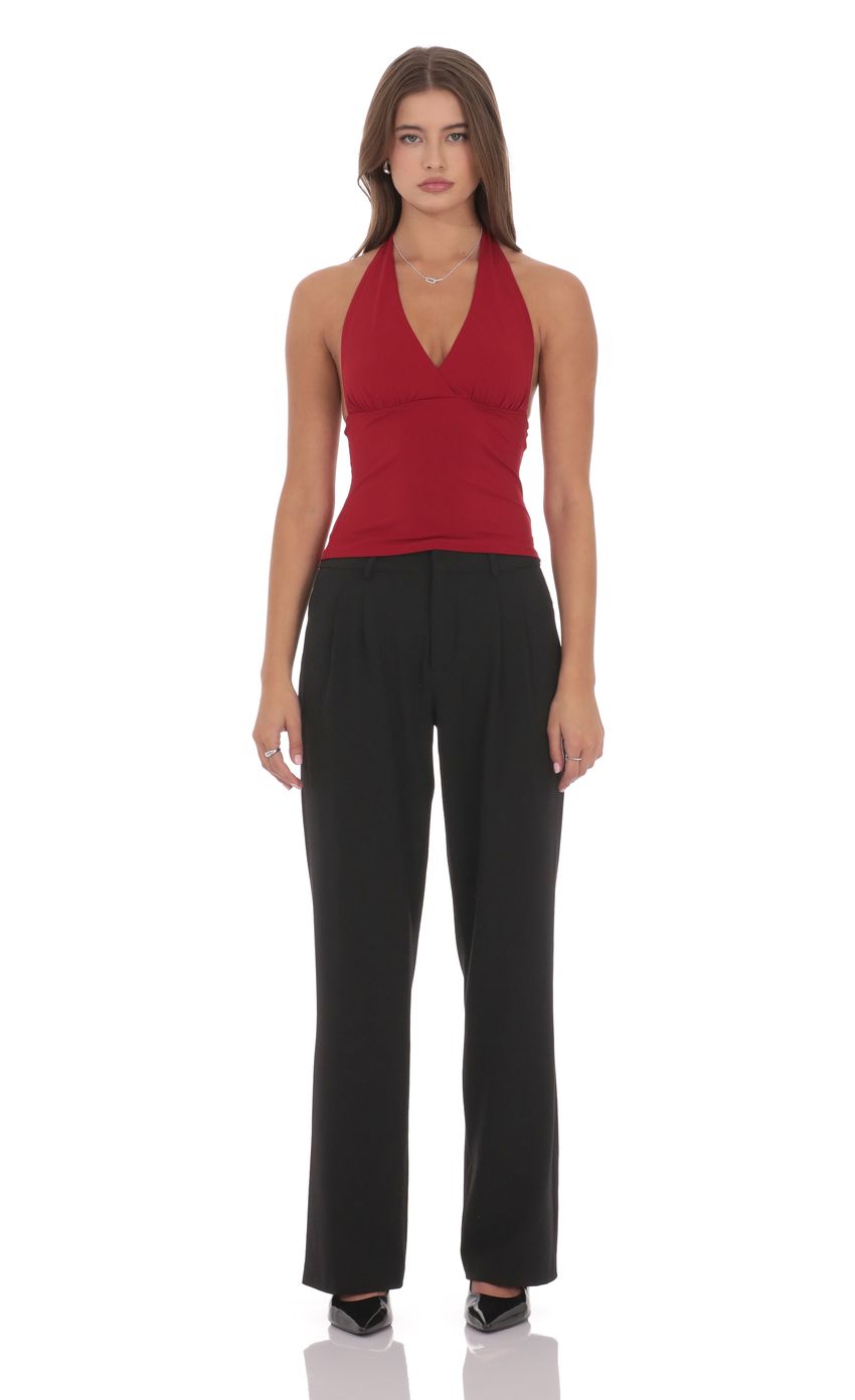 Product image for V-Neck Halter Top in Maroon