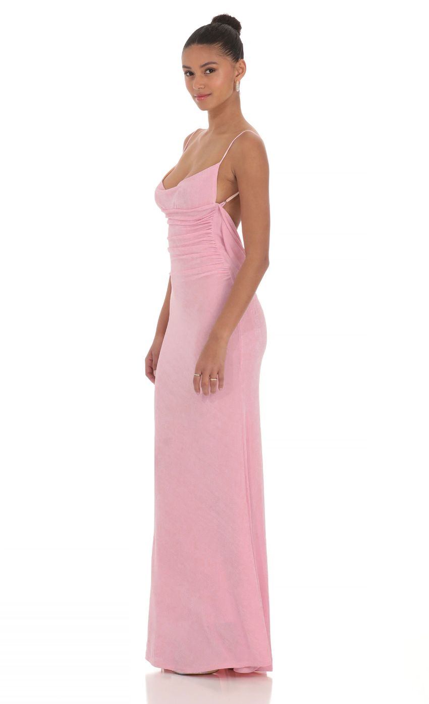 Product image for Lace Open Back Maxi Dress in Pink