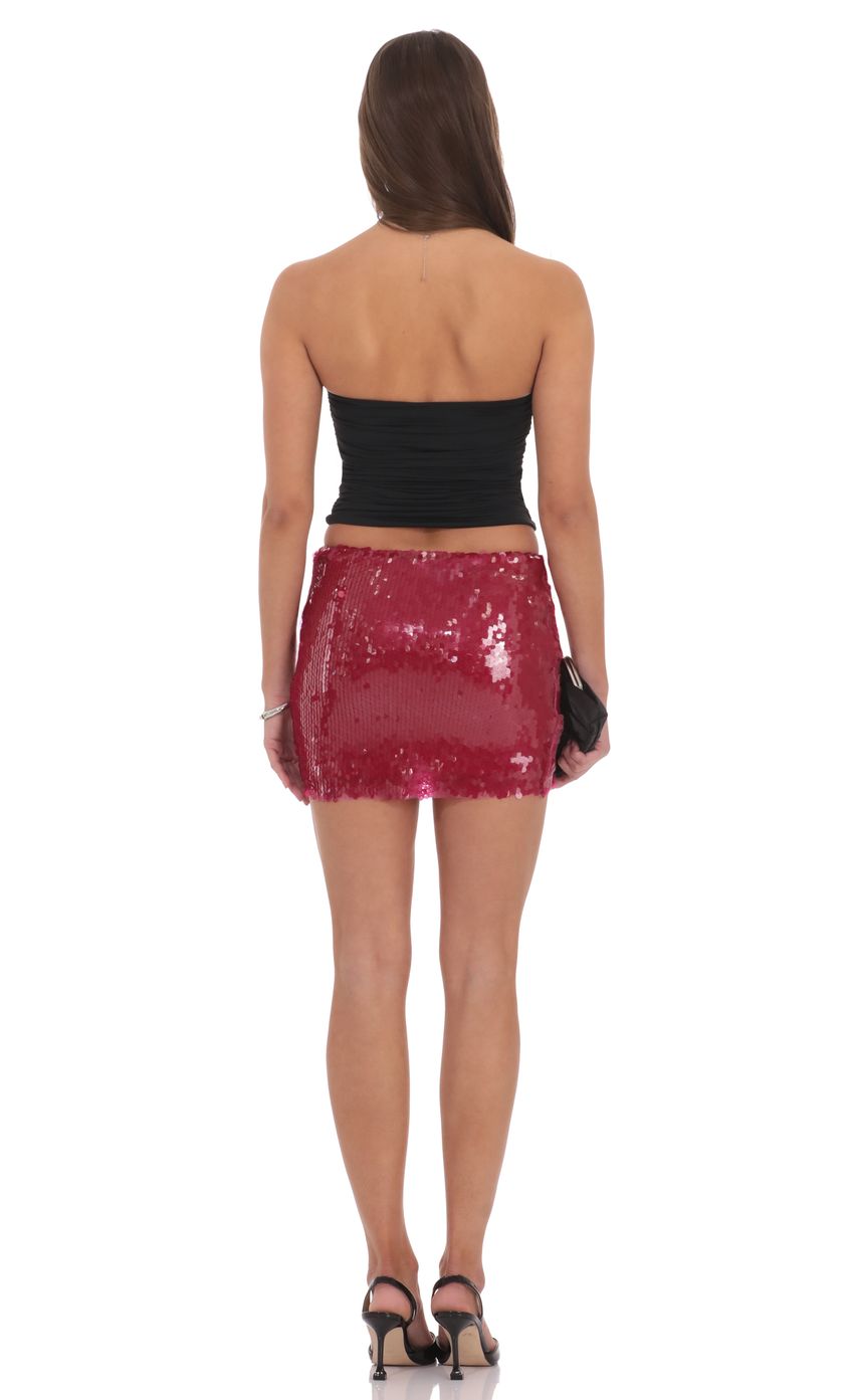 Product image for Circle Sequin Skirt in Red