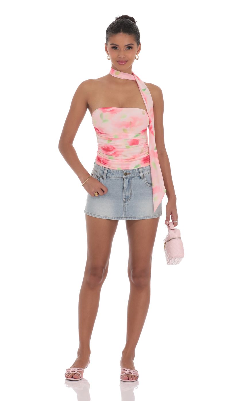 Picture Scarf Floral Mesh Tube Top in Pink. Source: https://media-img.lucyinthesky.com/data/product-media/850xAUTO/0a0eee93-64e4-4b1f-90f8-928a444b1246.jpg