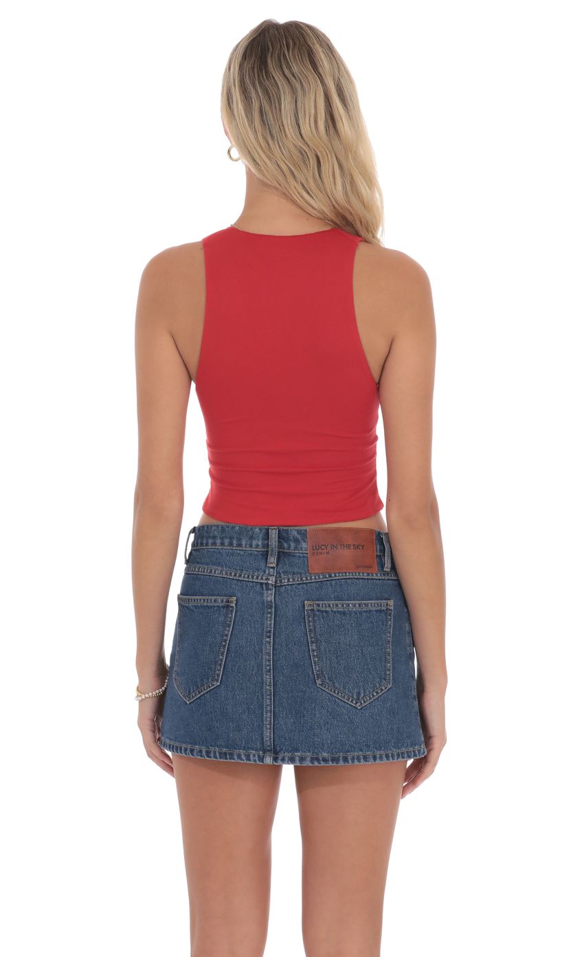 Product image for V-Neck Twist Top in Red
