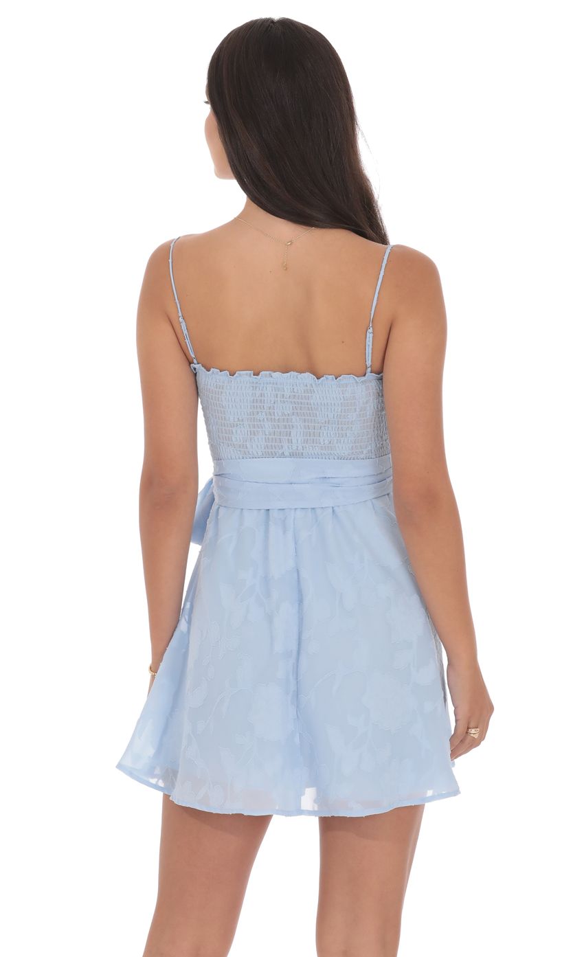 Product image for Floral Corset A-line Dress in Light Blue