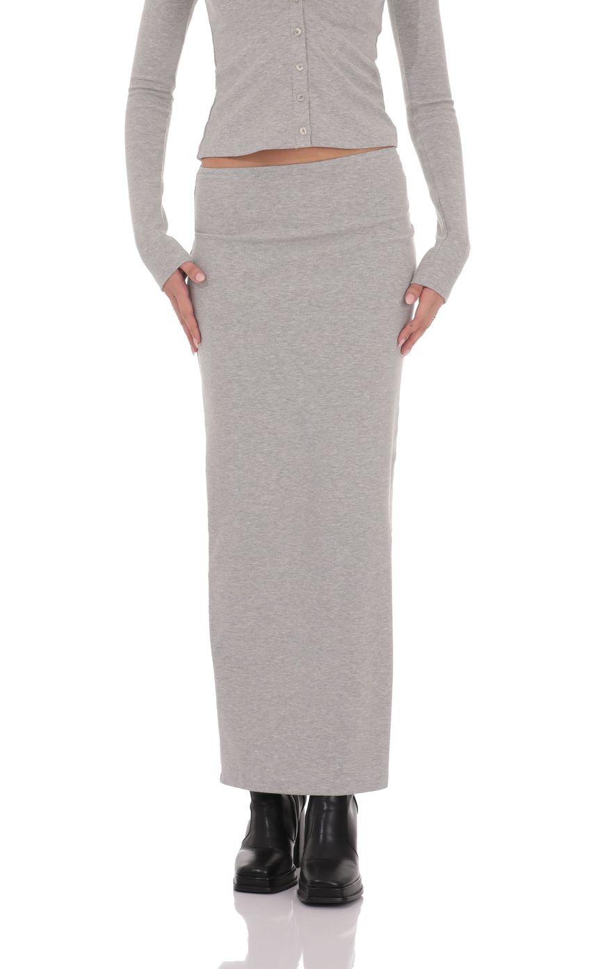 Изображение товара для Серая макси-юбка в рубчик