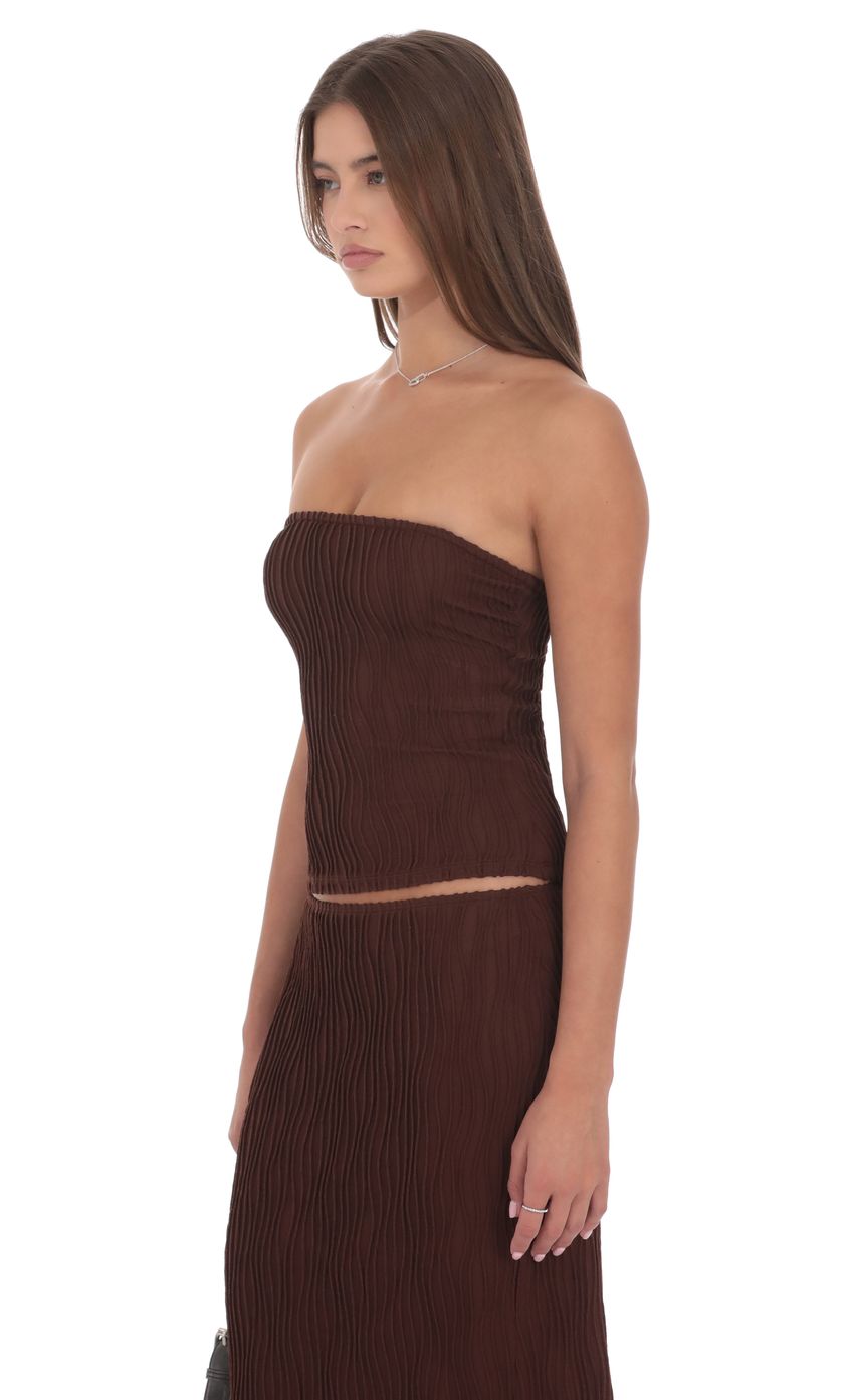 Изображение товара для Фактурный топ-бюстье коричневого цвета