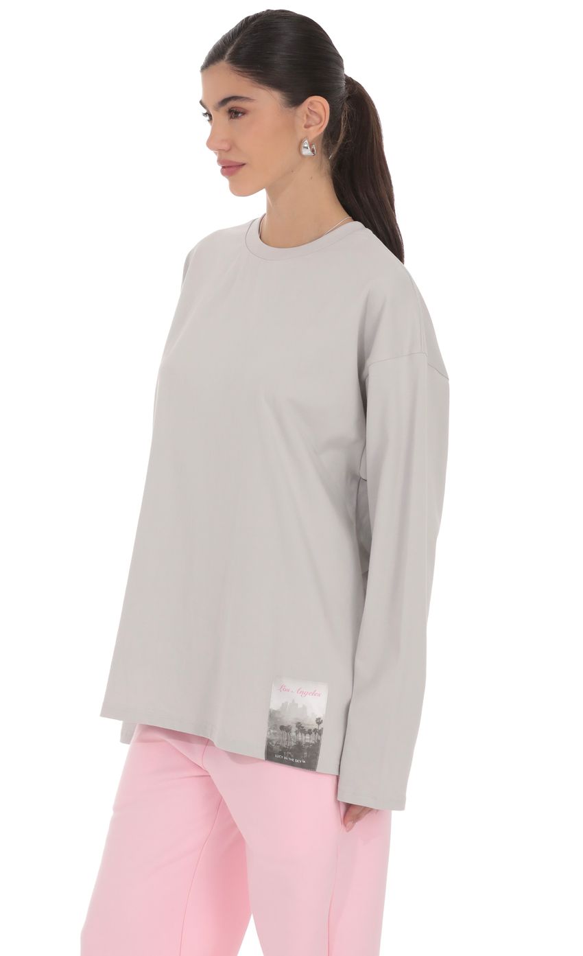 Product image for Lucy Graphic Crewneck Shirt in Grey