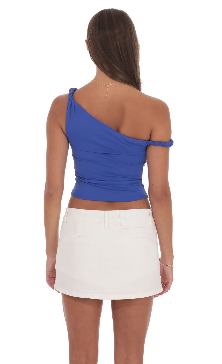 Product image for Off Shoulder Twist Top in Blue