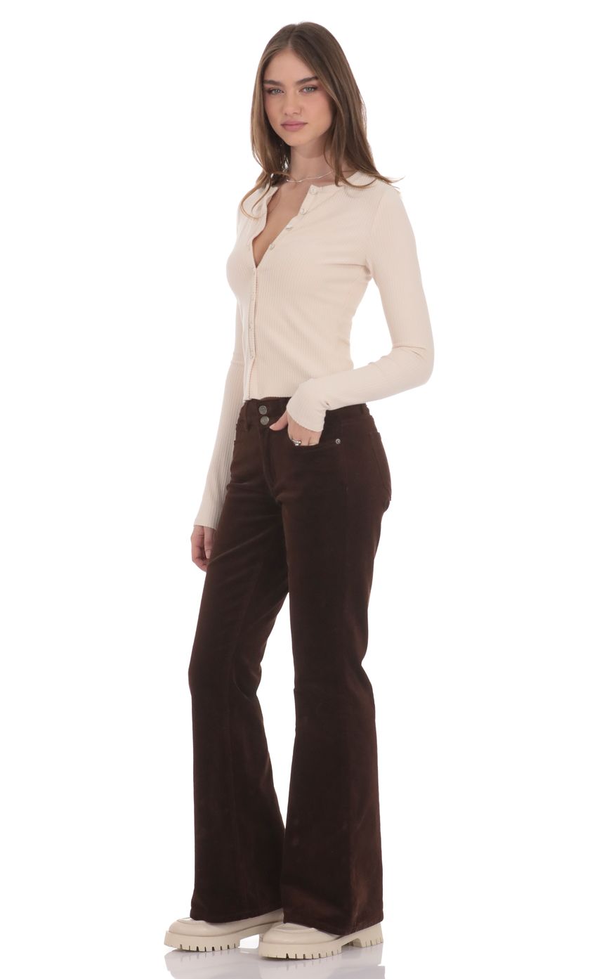 Product image for Corduroy Flare Jeans in Brown