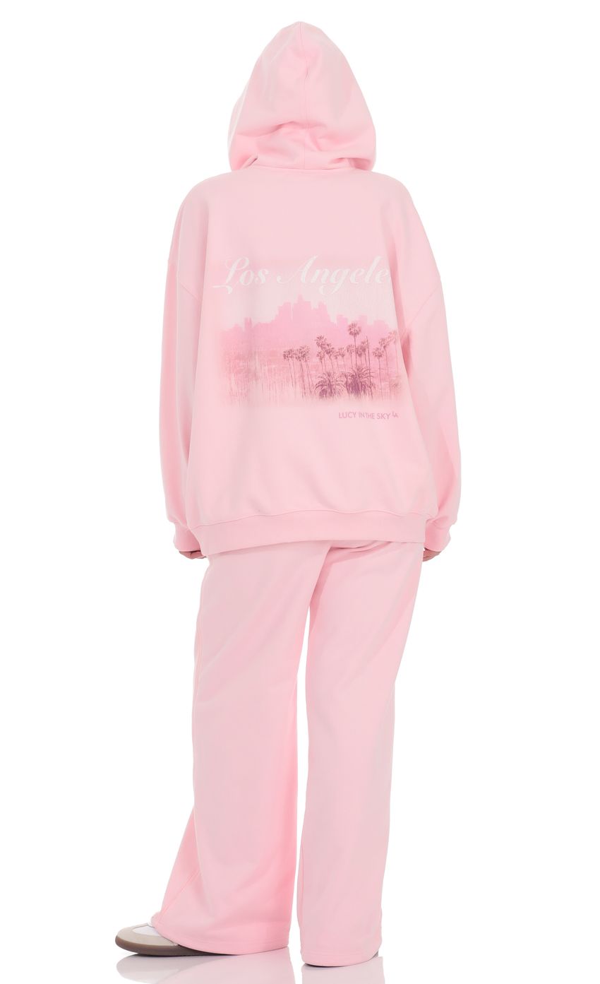 Product image for Los Angeles Print Hoodie in Pink