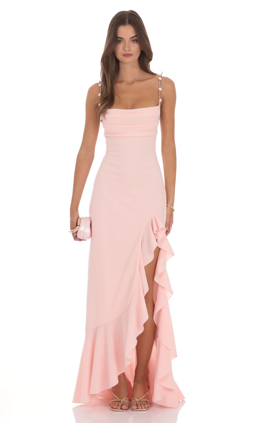 Product image for Ruffle Maxi Dress in Soft Pink