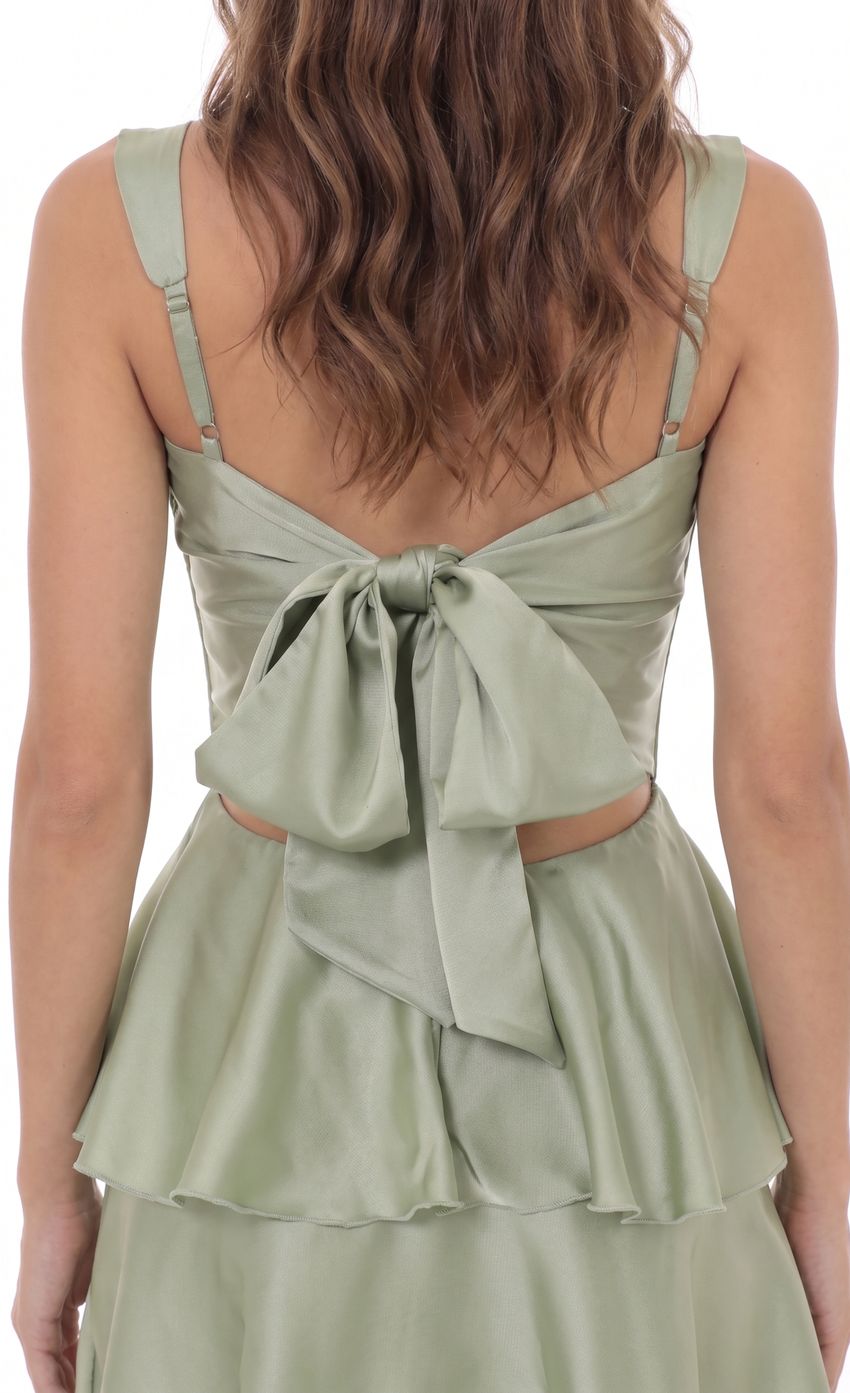 Product image for Ruched Tiered Dress in Sage Green