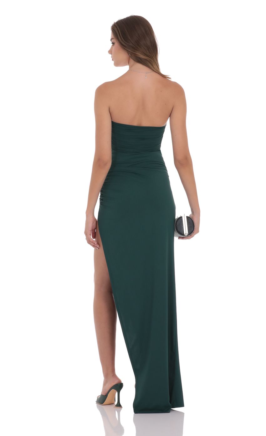 Product image for Corset Strapless Maxi Dress in Green