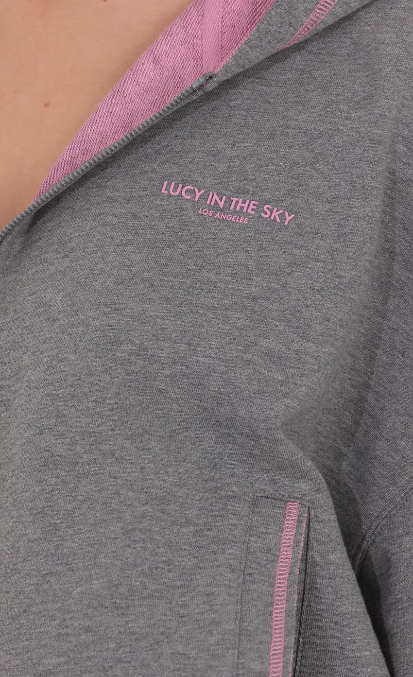 Product image for Two-Toned Cropped Hoodie in Grey