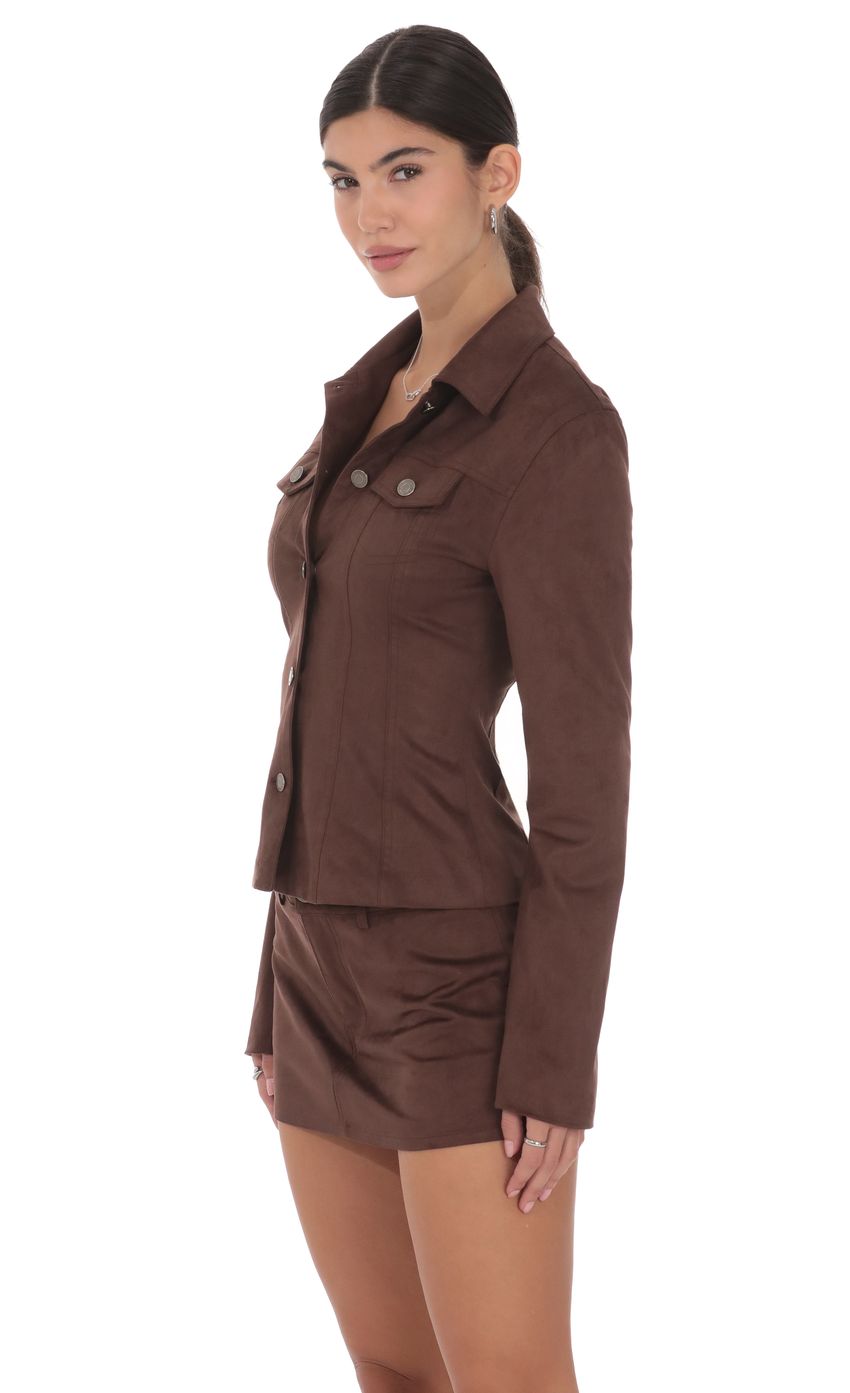 Product image for Suede Mini Skort in Chocolate