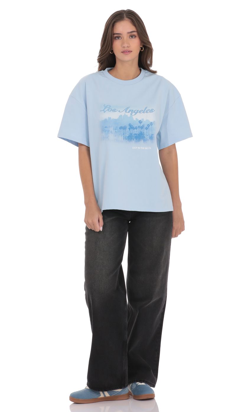 Product image for LA Graphic T-Shirt in Light Blue