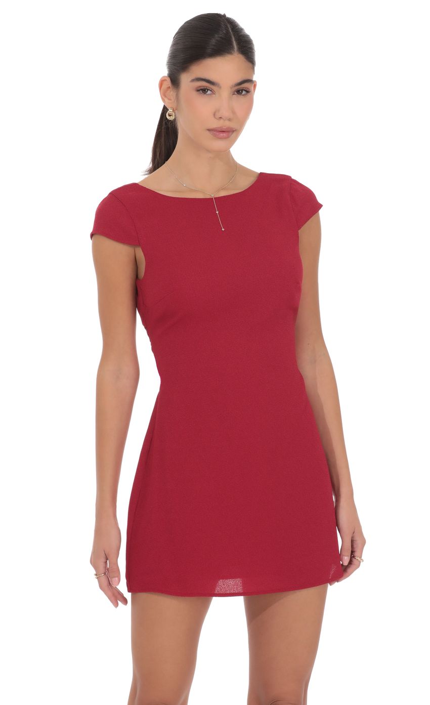Product image for Open Back Bow Dress in Maroon