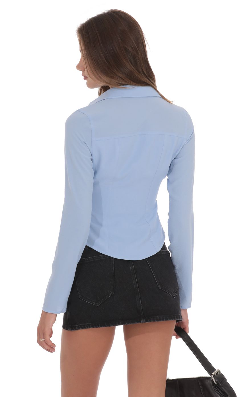 Изображение товара для Голубая рубашка-корсет