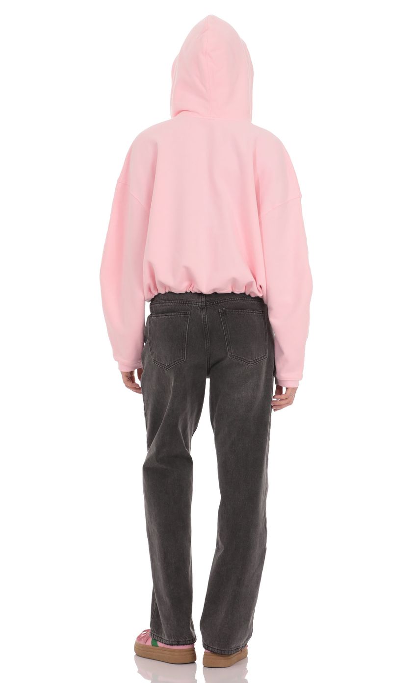 Изображение товара для Розовое худи на молнии из флиса