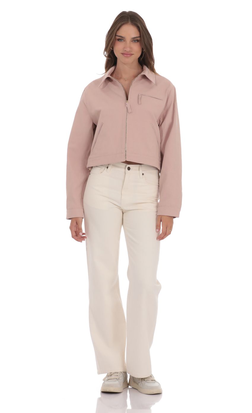 Product image for Corduroy Collar Jacket in Pink