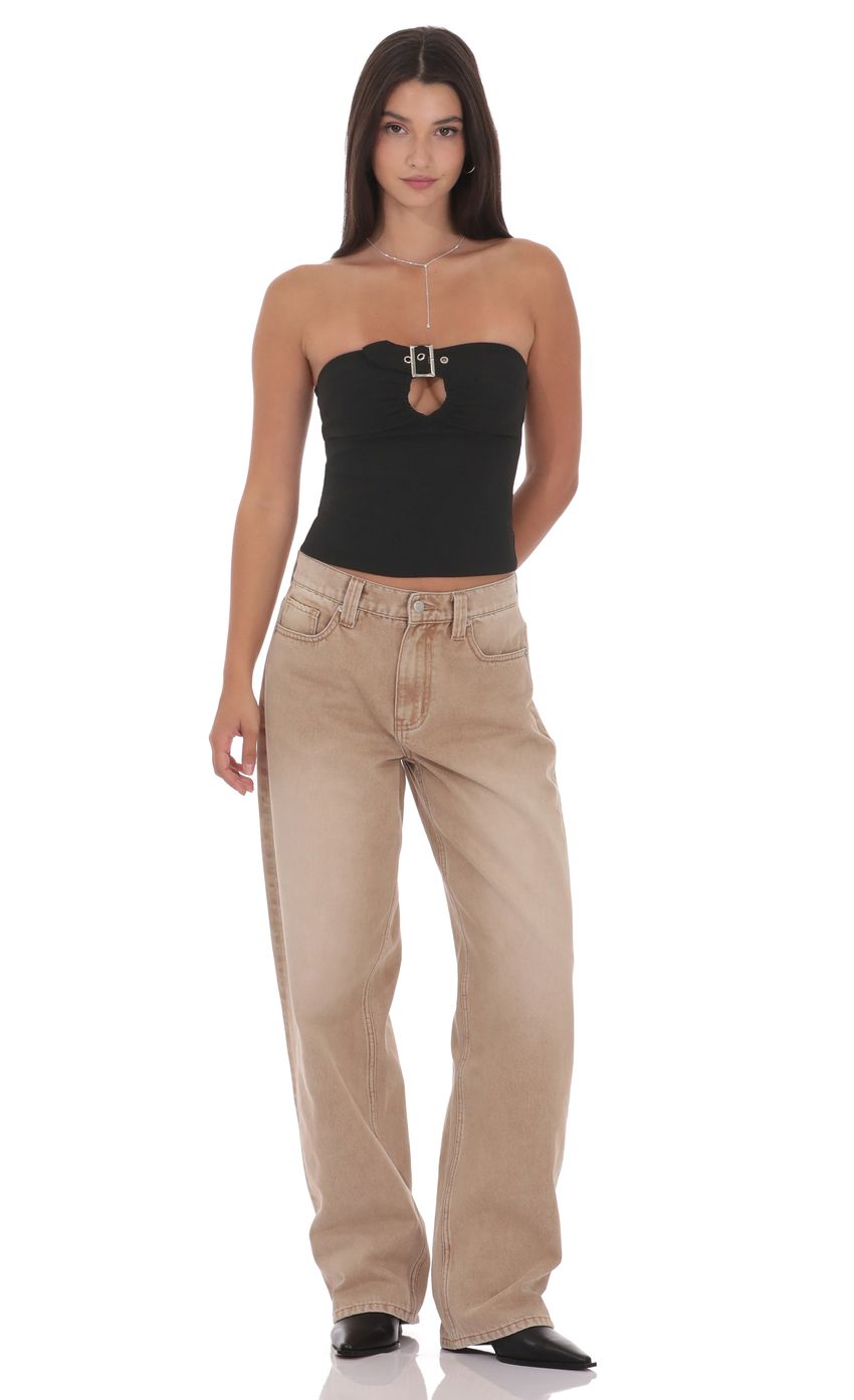 Product image for Keyhole Buckle Top in Black