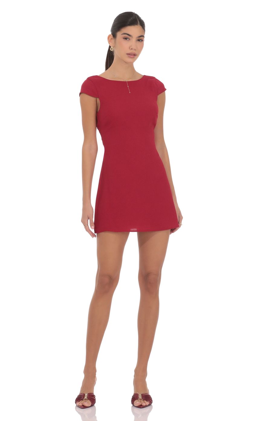 Product image for Open Back Bow Dress in Maroon