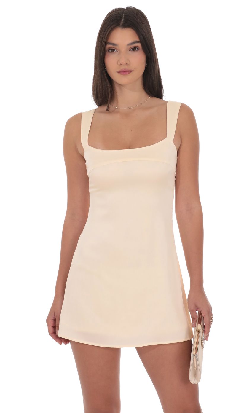 Product image for Satin Shift Dress in Cream