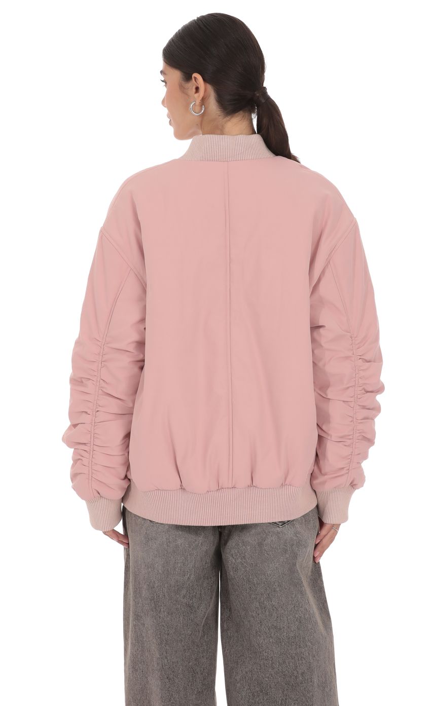 Product image for Oversized Bomber Jacket in Pink