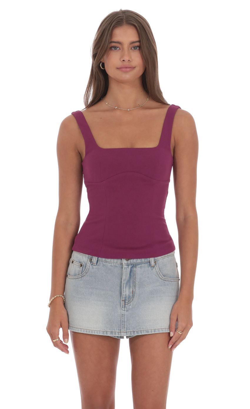 Product image for Back Bow Top in Magenta