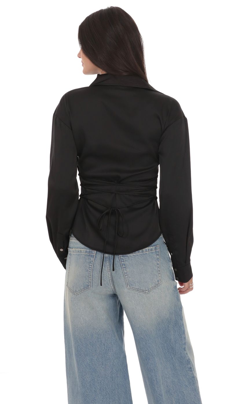 Изображение товара для Черная рубашка на пуговицах