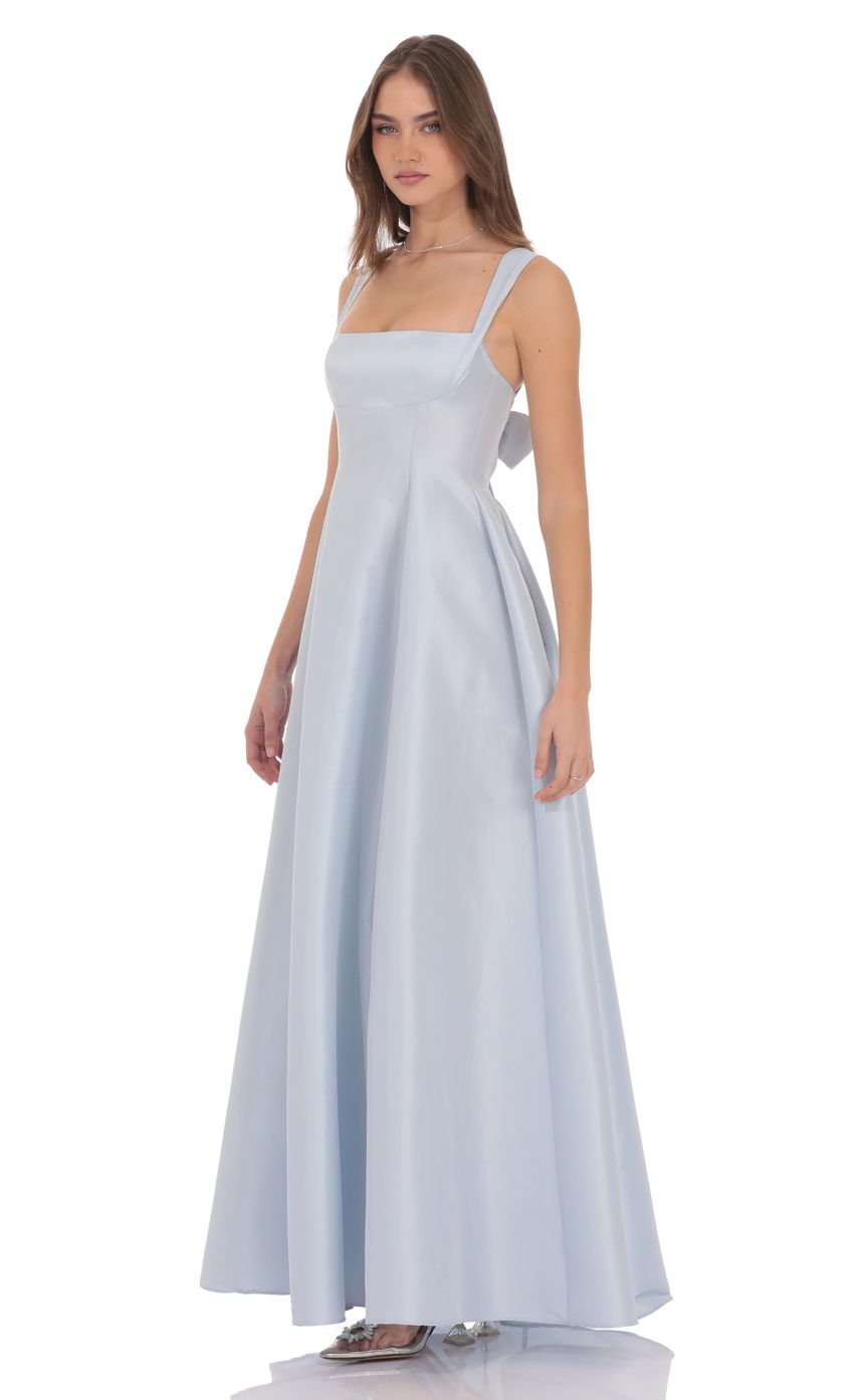 Product image for Square Neck Fit and Flare Gown in Light Blue