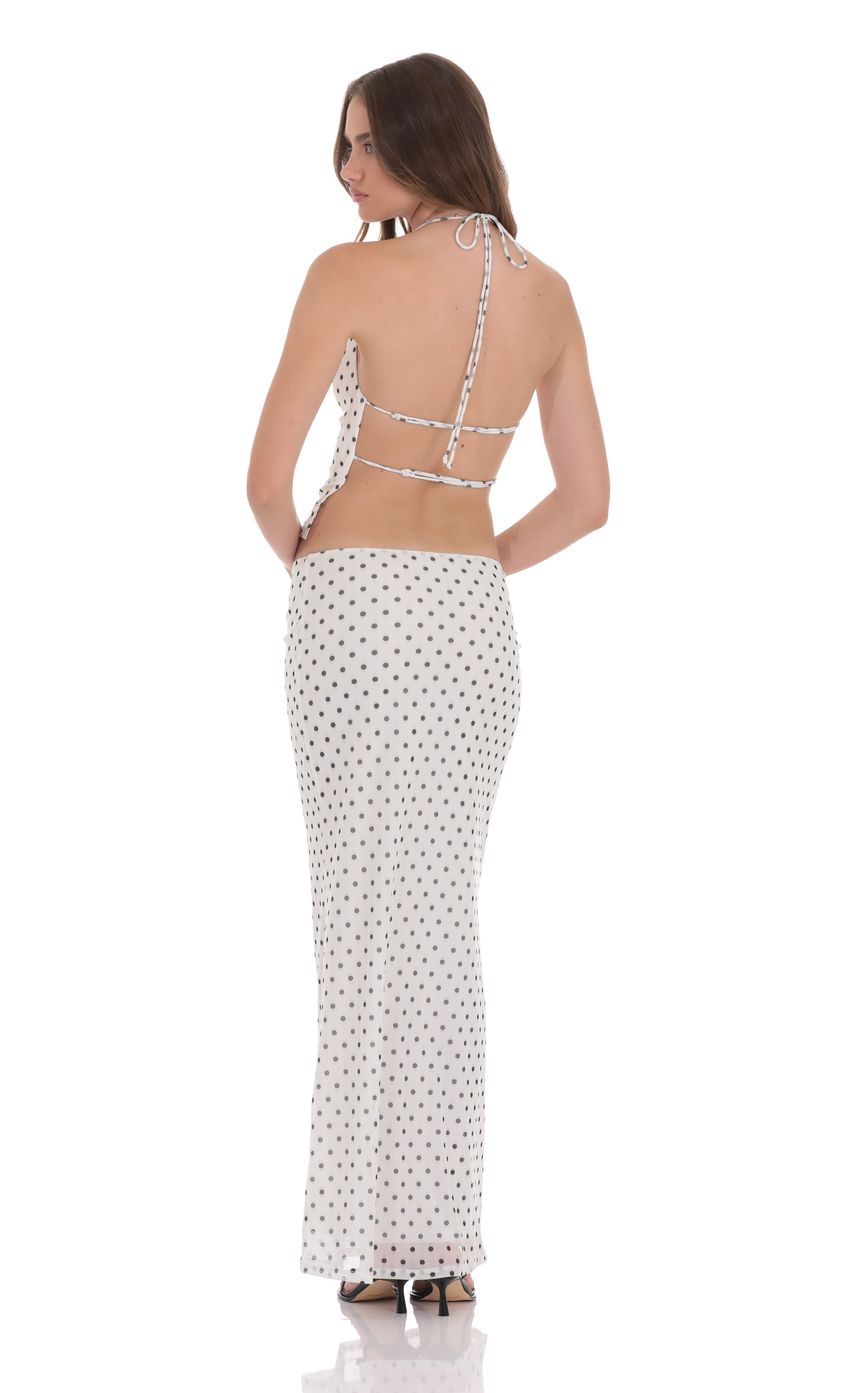Picture Polka Dot Cowl Neck Two Piece Set in White. Source: https://media-img.lucyinthesky.com/data/product-media/850xAUTO/1806c2c2-3f1b-4a6b-8f80-c53562229b0d.jpg