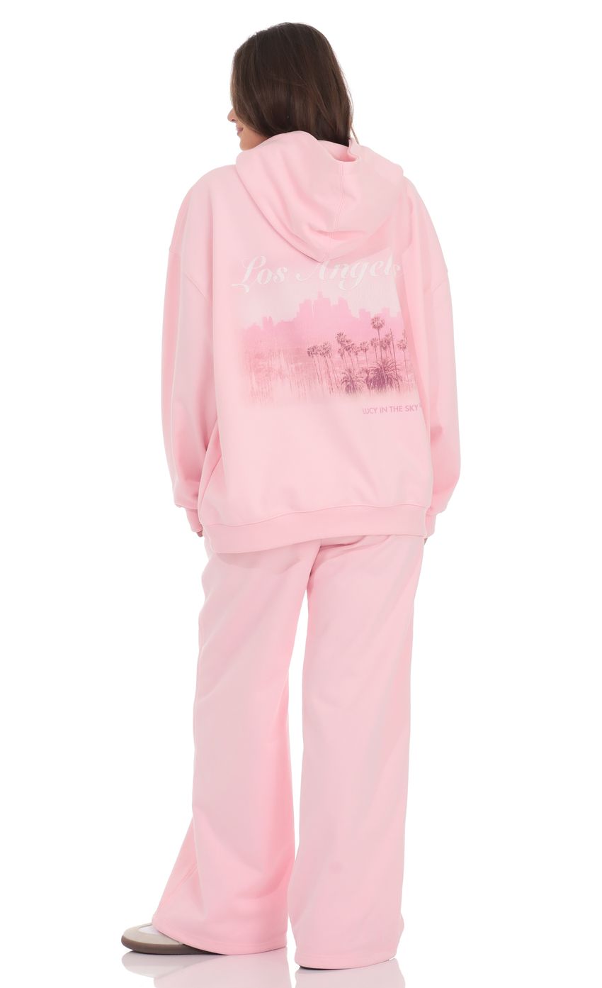 Product image for Los Angeles Print Hoodie in Pink