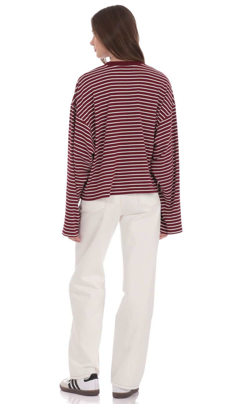 Product image for Oversized Striped Shirt in Red and White