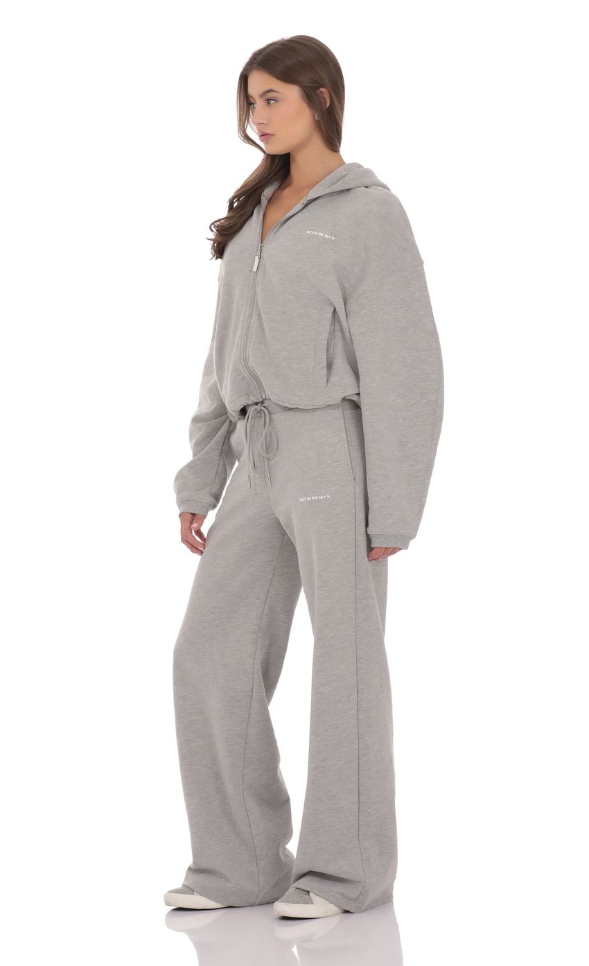 Изображение товара для Прямые флисовые брюки серого цвета